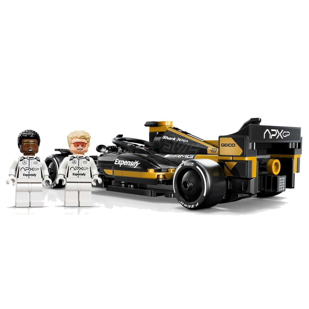 Minifiguras de Sonny Hayes e Joshua Pearce, pilotos da APXGP no filme F1