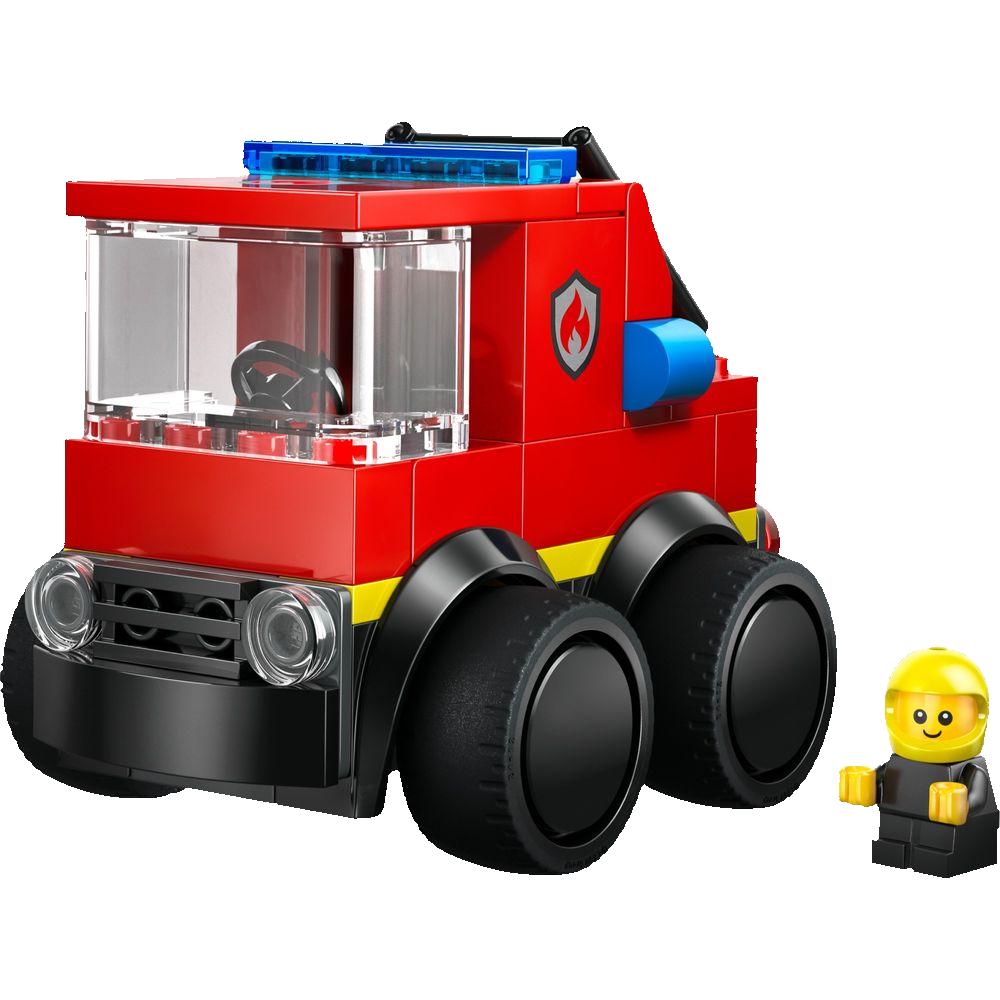Frente do Caminhão de Bombeiros LEGO mostrando cabine