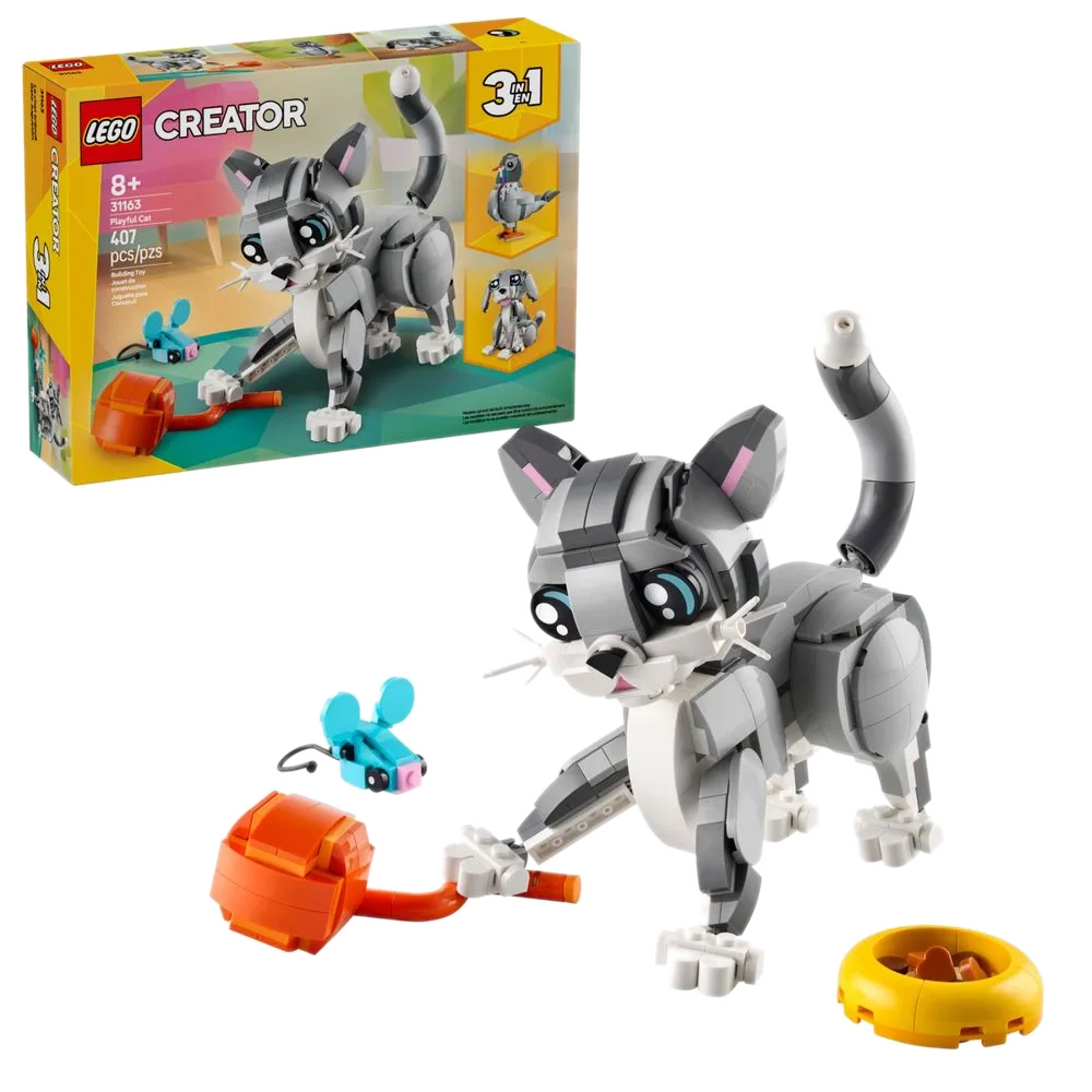 LEGO Creator 31163 Gato Brincalhão: caixa lacrada e modelo principal