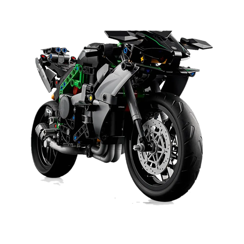 LEGO Technic Kawasaki Ninja H2R 42170 — vista 3/4 frontal direita