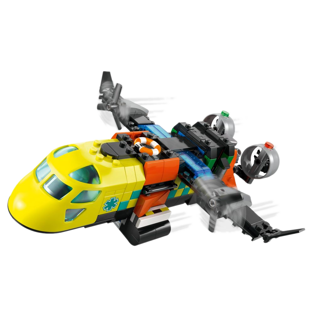 LEGO City 60505 modo Avião médico amarelo com hélices giratórias