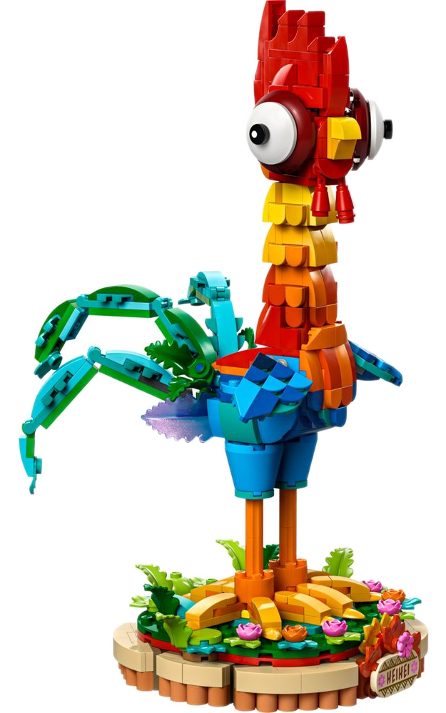 LEGO Disney Heihei 43272 - galinha Moana de pé sobre o pedestal de flores