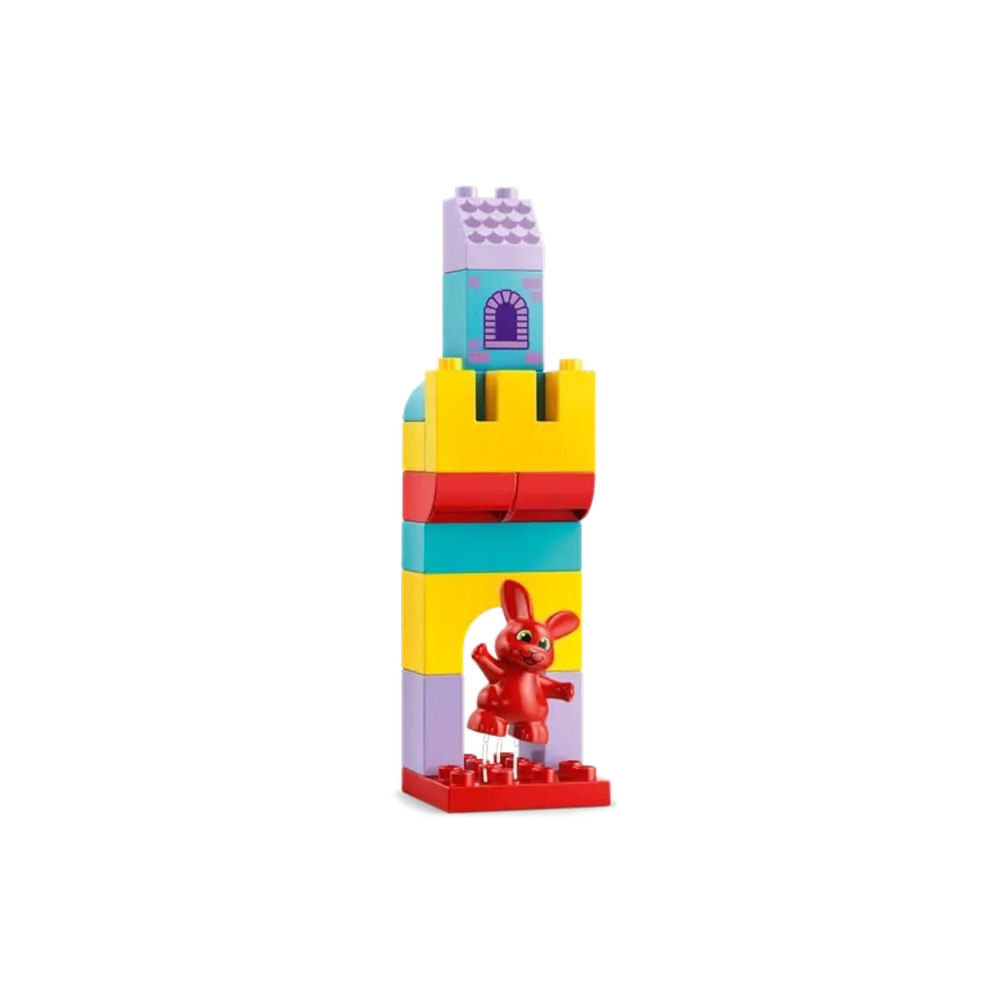 Torre da Sorte LEGO DUPLO 10450 montada com Hopsy na janelinha