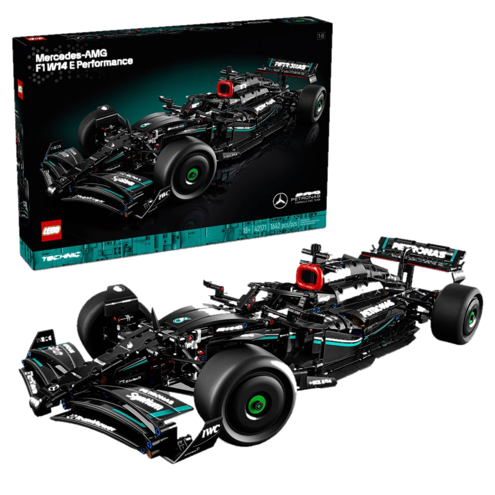 LEGO Technic 42171 Mercedes-AMG F1 W14, caixa lacrada e produto montado