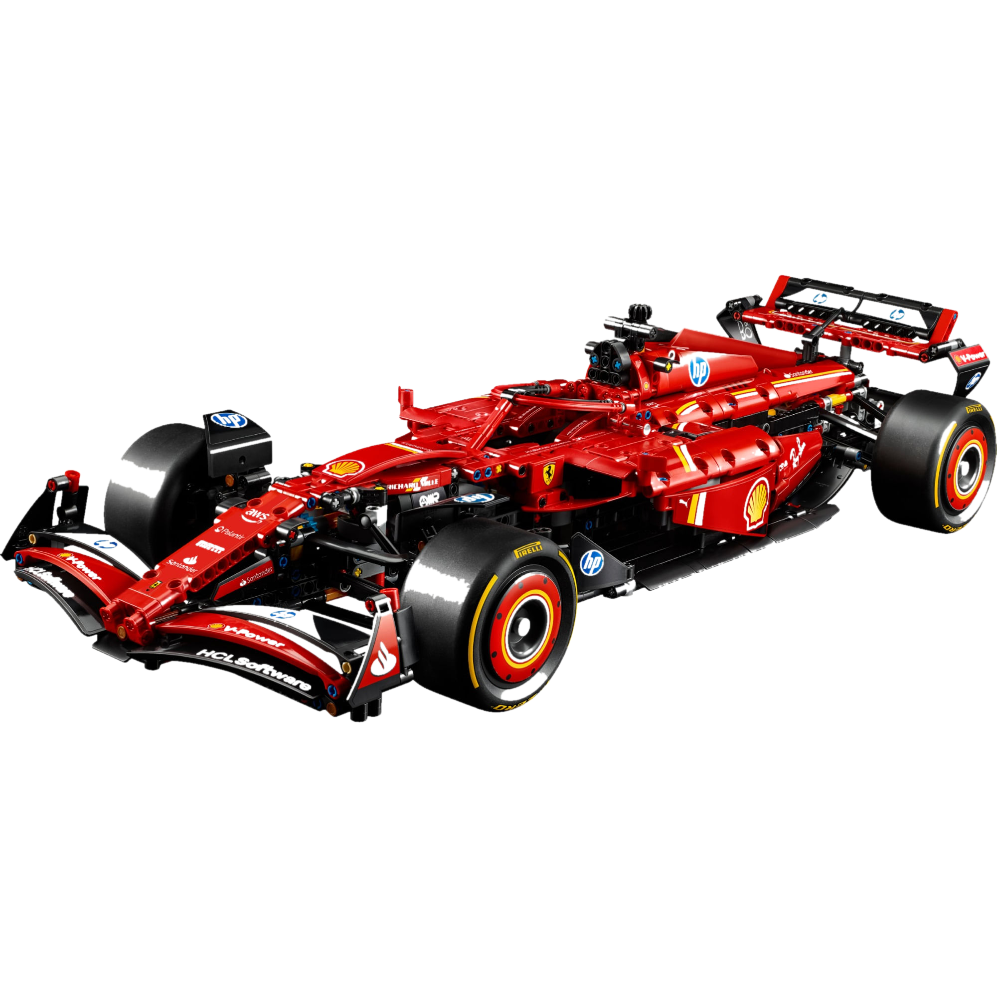 LEGO Technic Ferrari SF-24 F1 42207 — vista 3/4 frontal-esquerda