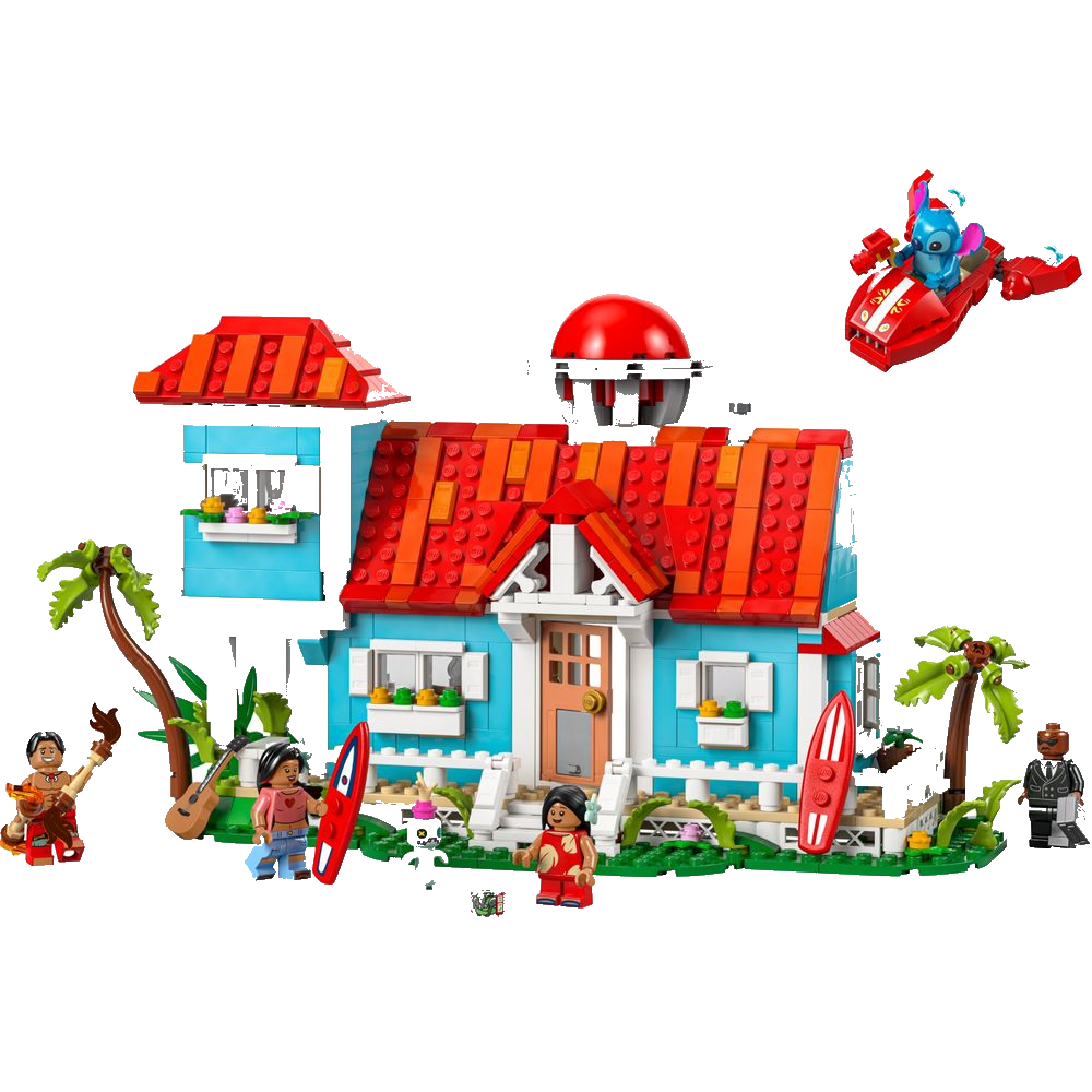 LEGO Casa de Praia Lilo & Stitch 43268, casa havaiana com Lilo, Stitch e família