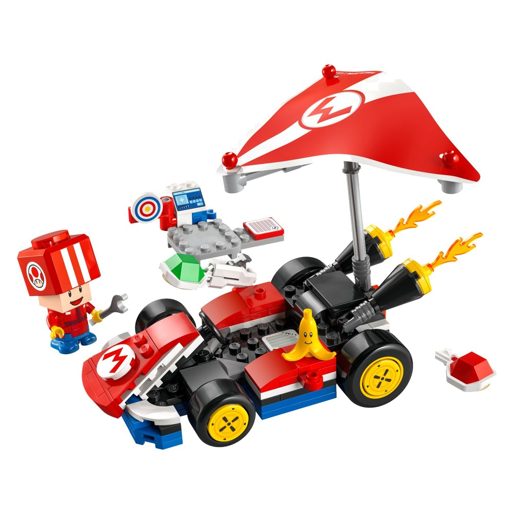 LEGO Super Mario Kart padrão 72032 com figura do Mario e troféu da Copa Cogumelo
