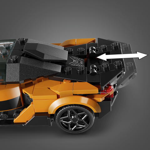 Traseira do McLaren W1 com asa ajustável