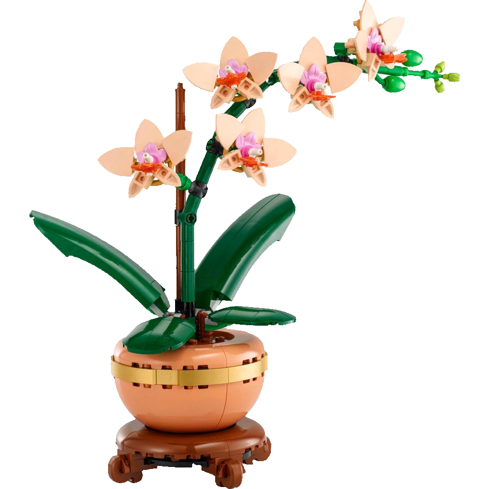 LEGO Botanical Mini Orquídea 10343, planta completa com vaso terracota LEGO incluso