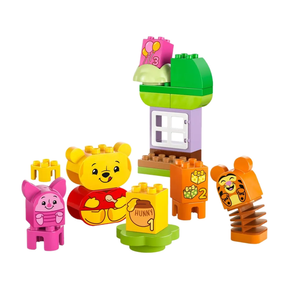 LEGO DUPLO Disney Festa de Aniversário do Ursinho Pooh 10457 com Pooh, Piglet, Tigrão e casa-árvore