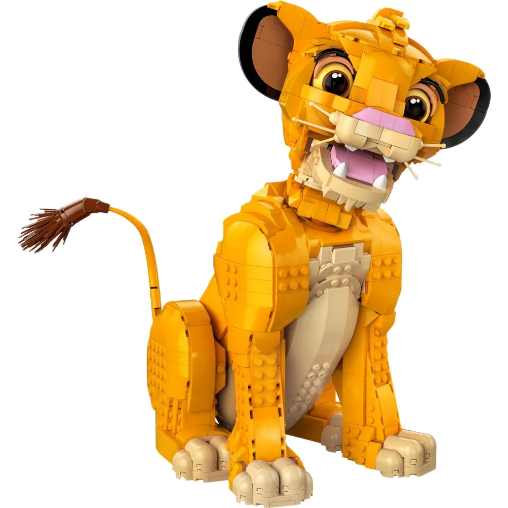 LEGO Disney Jovem Simba 43247: escultura do filhote do Rei Leão em pose clássica