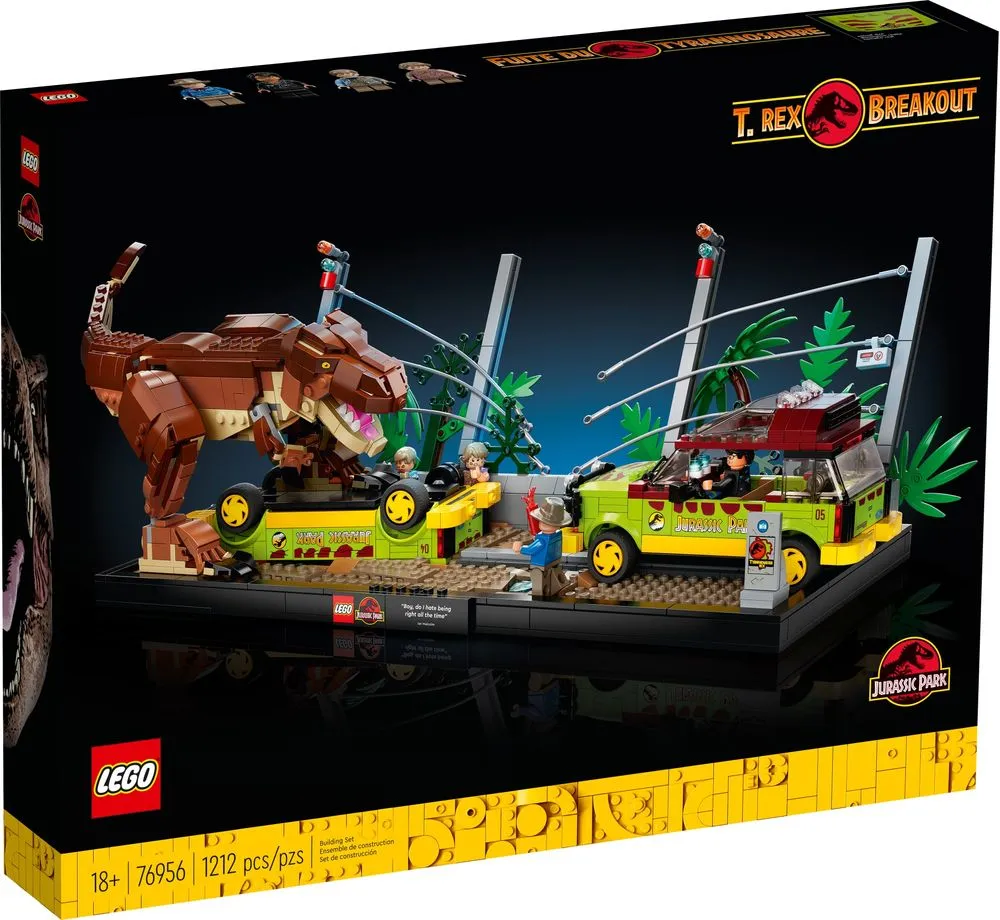 Caixa lacrada do LEGO Jurassic Park 76956 T. rex Breakout: vista frontal